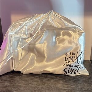 White Satin hand embellished dust Bag 🧩